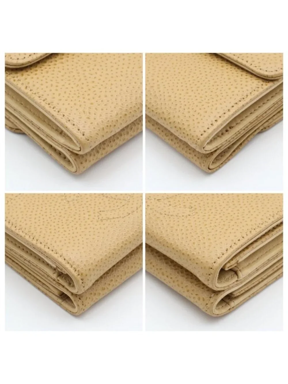 Chanel Super Caviar Leather CC Logo Snap Trifold Wallet